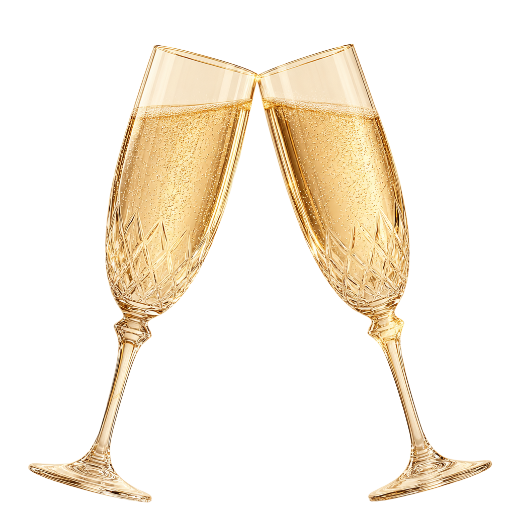Clinking champagne flutes